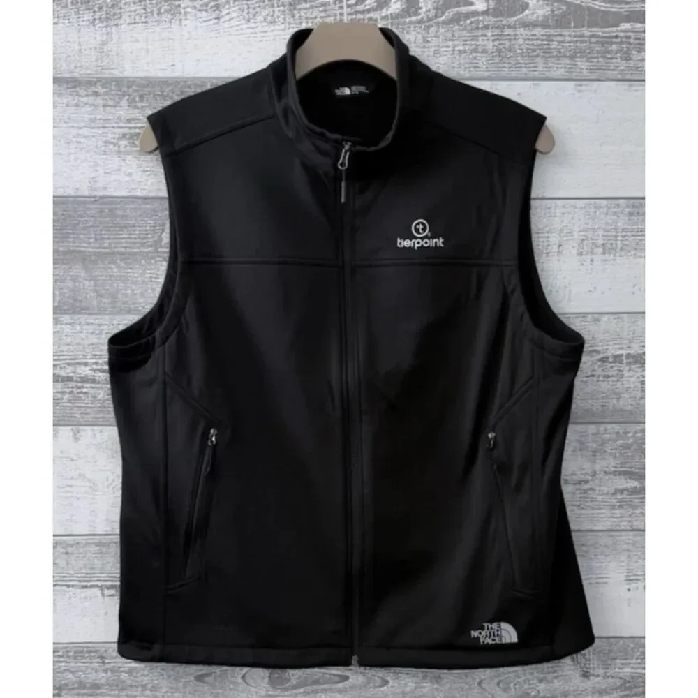The North Face WindWall Vest Men's XL Black Full Zip Jacket tierpoint logo